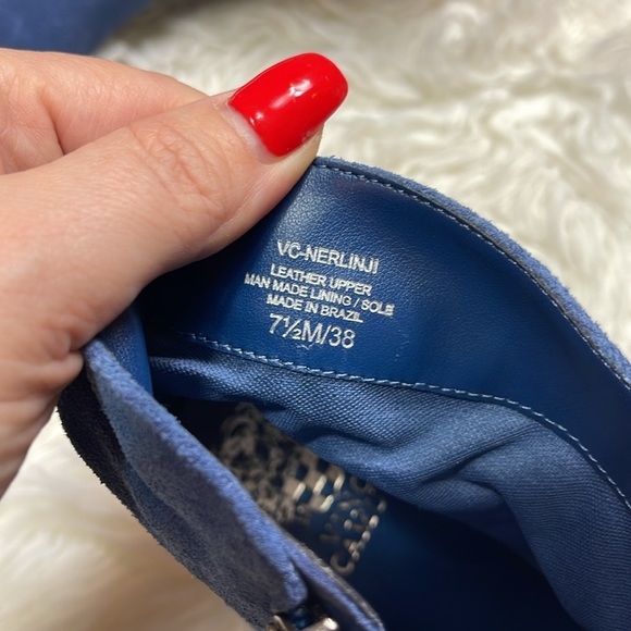 Vince Camuto Slouched Suede Western Boots Nerlinji Blue Slate - Picture 8 of 10